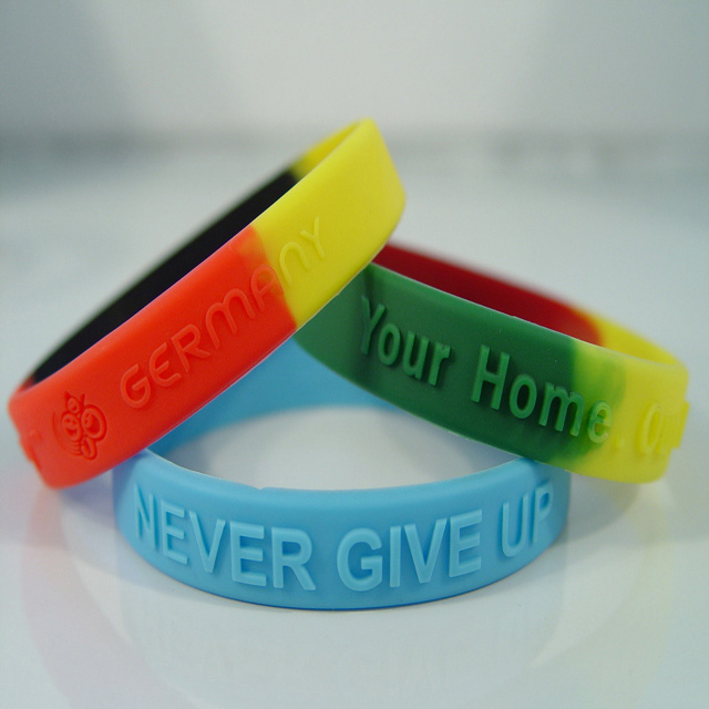 Segmented Embossed Silicone Wristbands