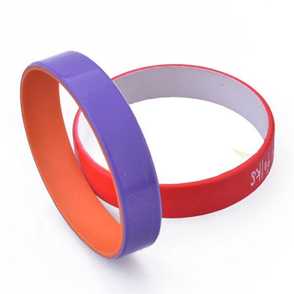 Dual Layer Silicone Promotion Wristbands