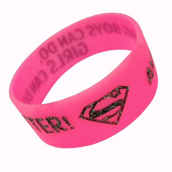 silicone bracelets with glittering engraved logo